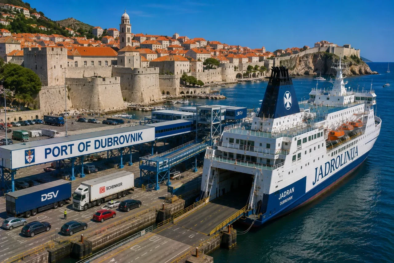 Dubrovnik haven en oude stad in Kroatië