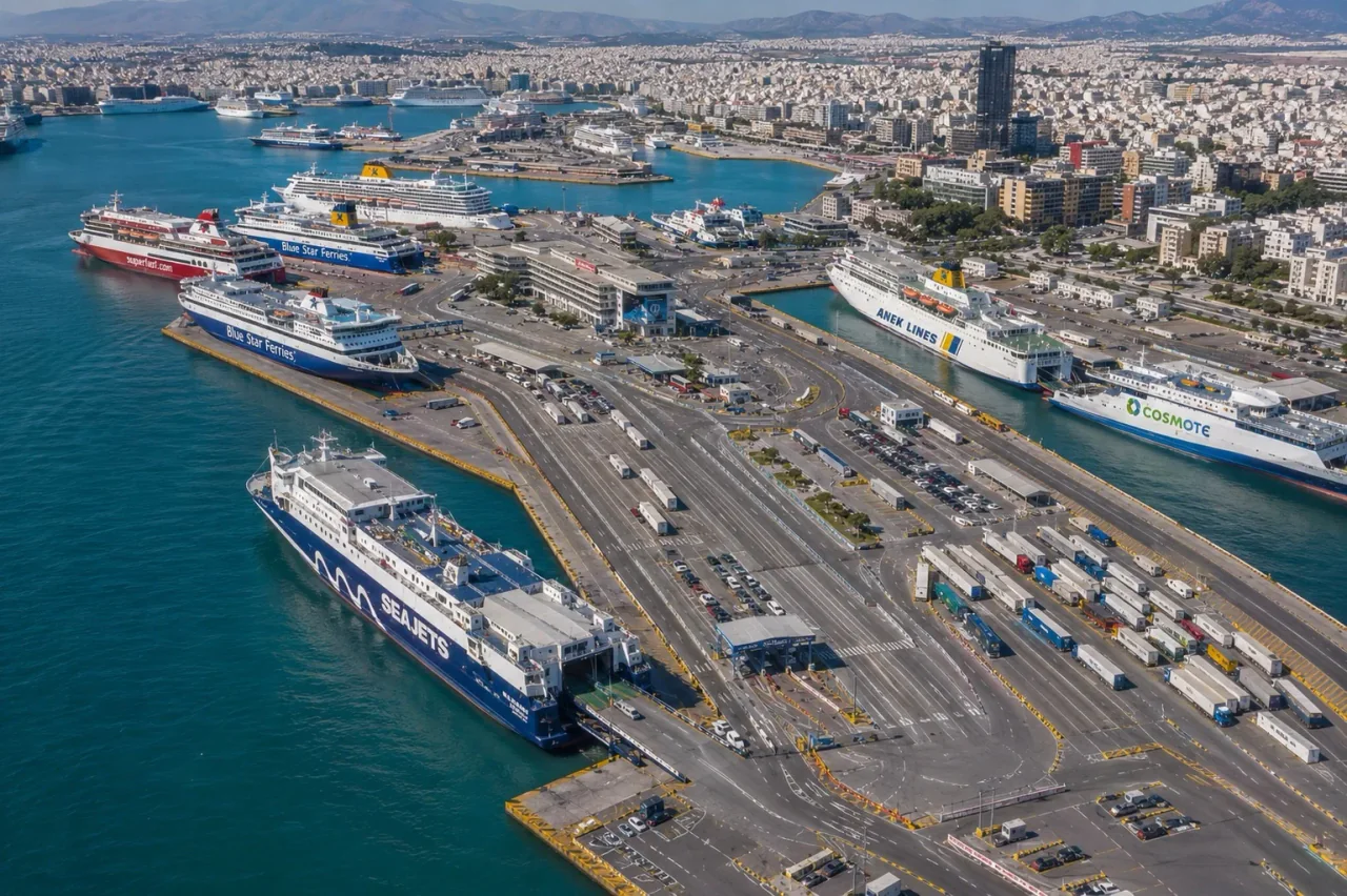 Piraeus waterkant en veerboothaven