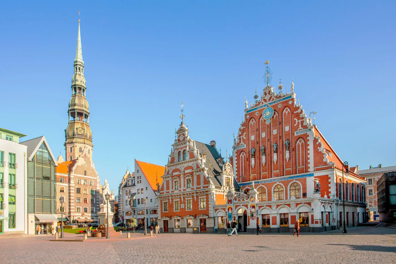 Riga Oude Stad, art-nouveau architectuur en trekpleisters