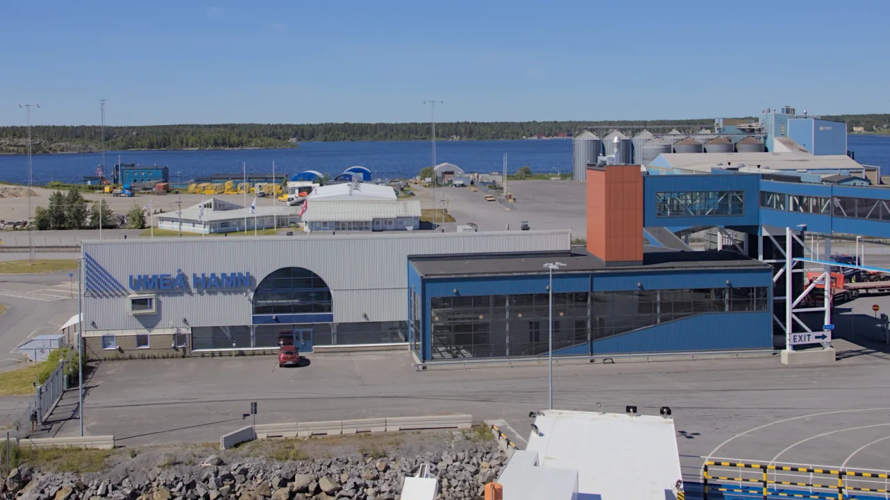 Wasaline passagiersveerbootterminal bij Holmsund nabij Umeå in Zweden