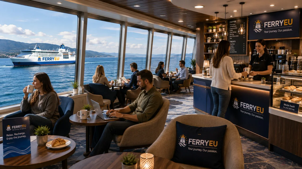 Koffielounge op een passagiersveerboot