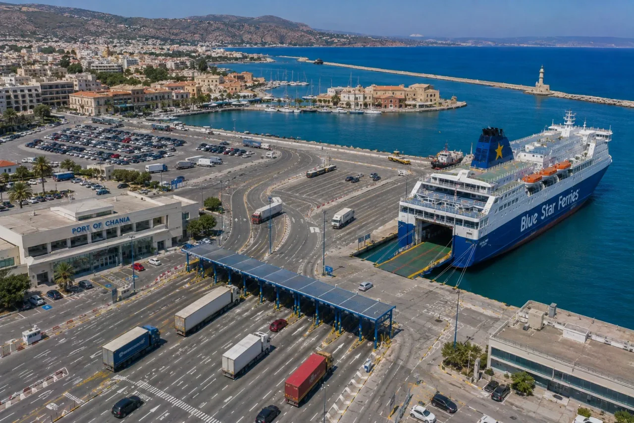 Passagiersveerboothaven van Souda voor Chania op Kreta