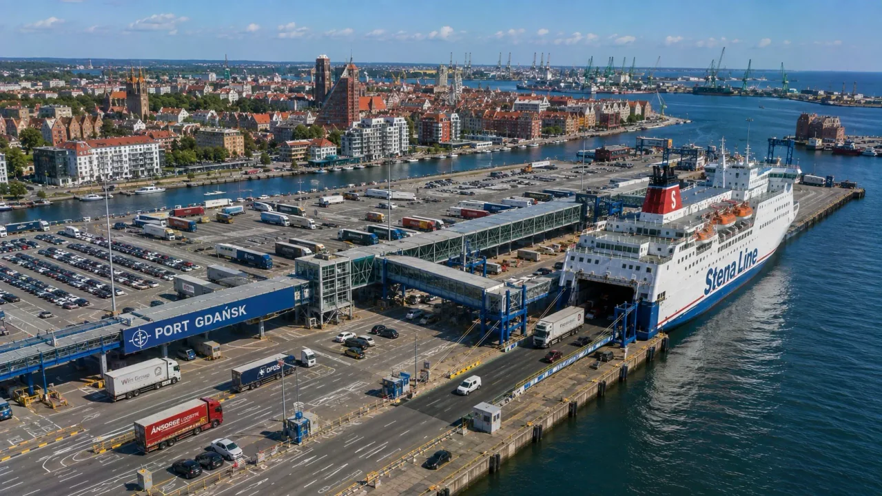 Gdańsk veerboothaven en Oostzeekust in Polen