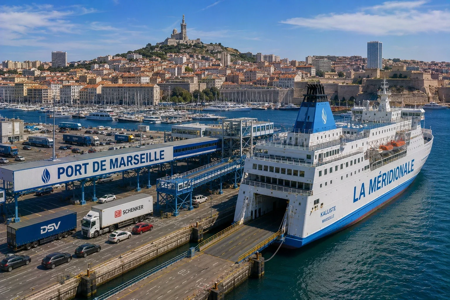 Marseille veerboothaven in Zuid-Frankrijk