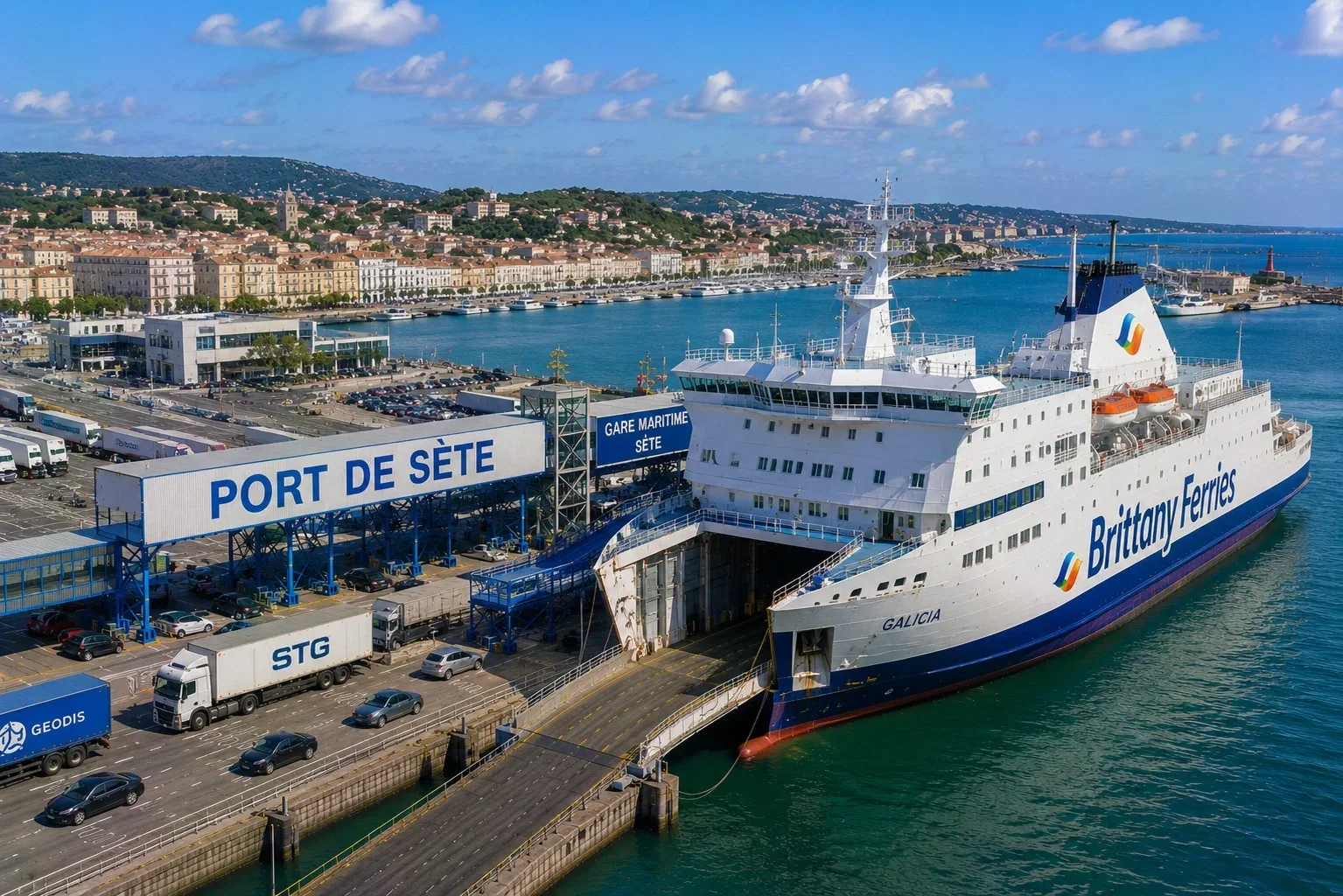 Sète internationale veerboothaven in Frankrijk
