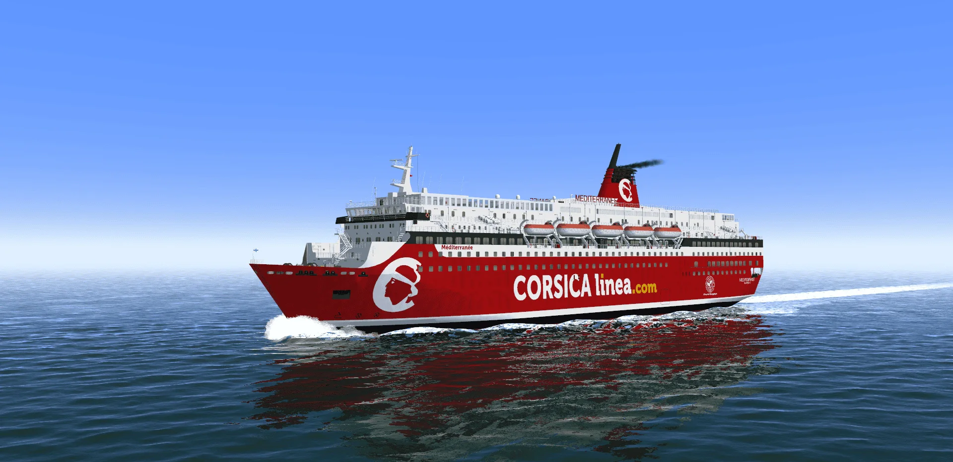 Passagiersveerboot van Corsica Linea voor Frankrijk en Algerije